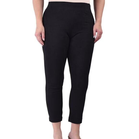 Ethyl Clothing Hadar Black Cropped Soft Pants size 2 Spandex Blend Basic - Picture 1 of 7